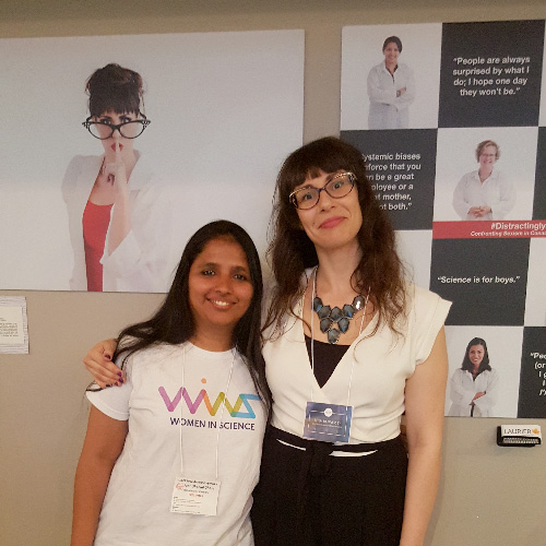 Shohini and Eden at distractingly sexist exhibit